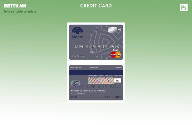 Модерен стил Argentina Banco Macro S.A. Шаблон за банкарска мастеркард дебитна к